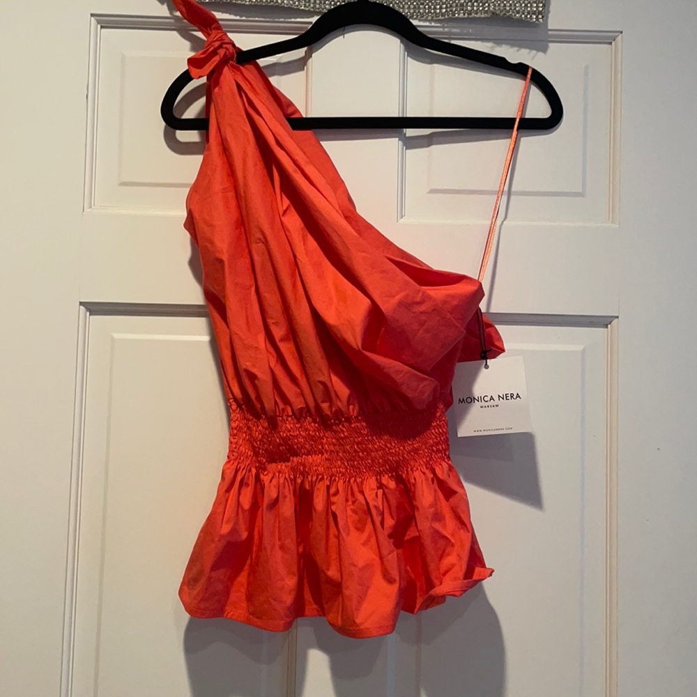Orange one shoulder top